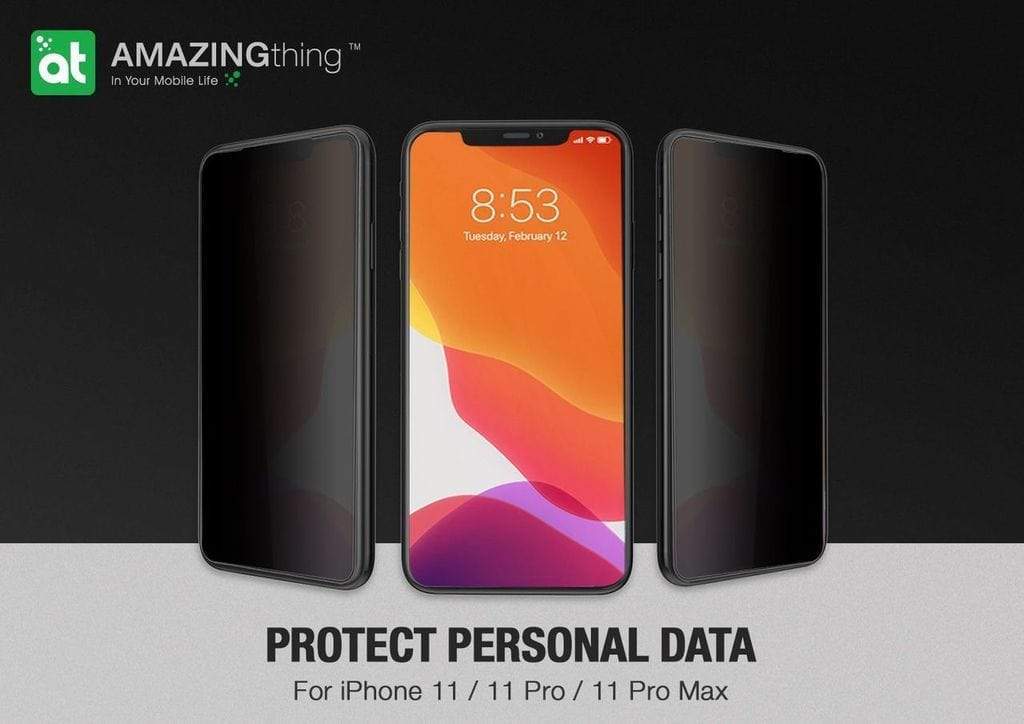 AMAZINGTHING Screen Protector - AT IPHONE XI 5.8" 0.3M 2.5D PRIVACY F.COV GLASS - Black