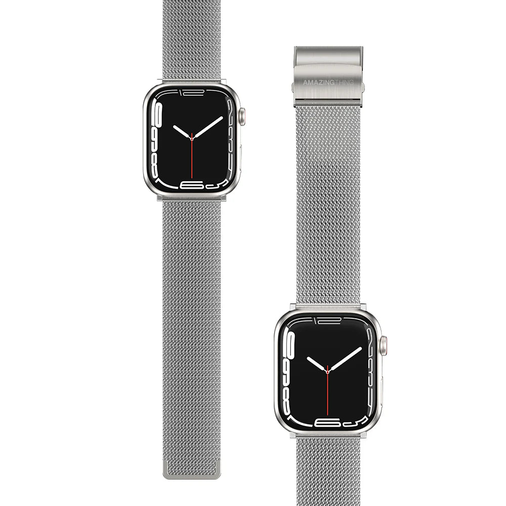Apple Watch 10 42mm Amazingthing Titan Metal Mesh Band Silver