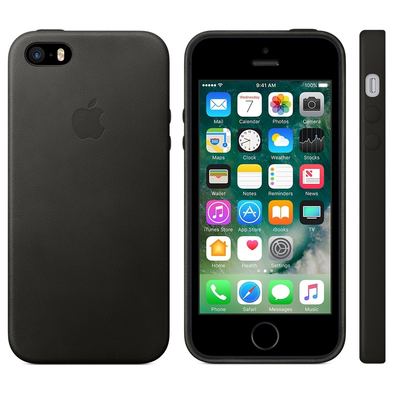 Apple Leather Case Black For iPhone SE