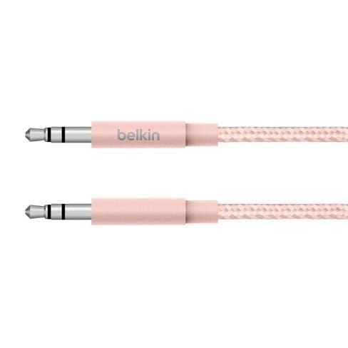 Belkin Premium 3.5MM Braided Tangle Free Auxiliary Cable With Aluminum Connectors - Rose Gold