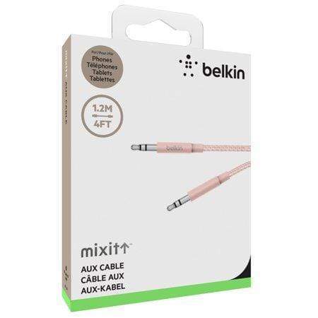 Belkin Premium 3.5MM Braided Tangle Free Auxiliary Cable With Aluminum Connectors - Rose Gold