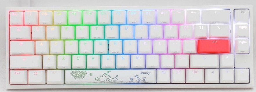 Ducky One 2 SF RGB Mechanical Keyboard – Cherry MX Blue, White Case, PBT Keycaps