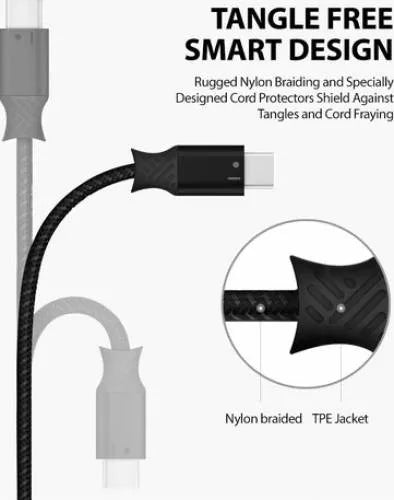 Cable Ringke USB-C USB 3.0 Smart Fish 1.2 meters Black