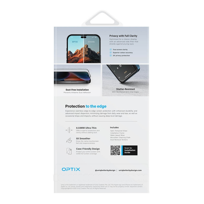 Uniq Optix iPhone 16 Pro Screen Protector - Privacy