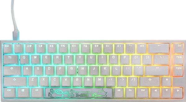 Ducky One 2 SF RGB Mechanical Keyboard – Cherry MX Blue, White Case, PBT Keycaps