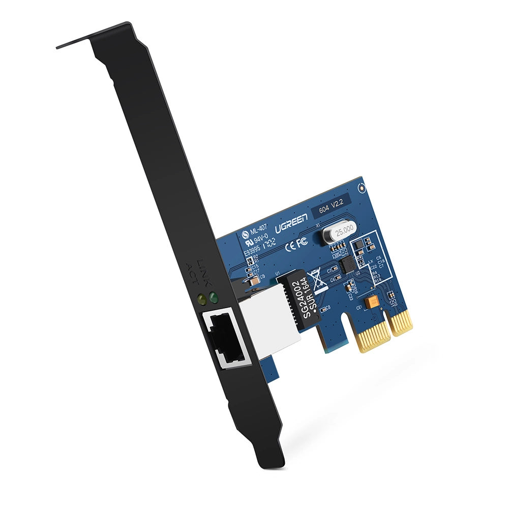 UGREEN Gigabit 10/100/1000Mbps PCI-E Network Adapter - Black