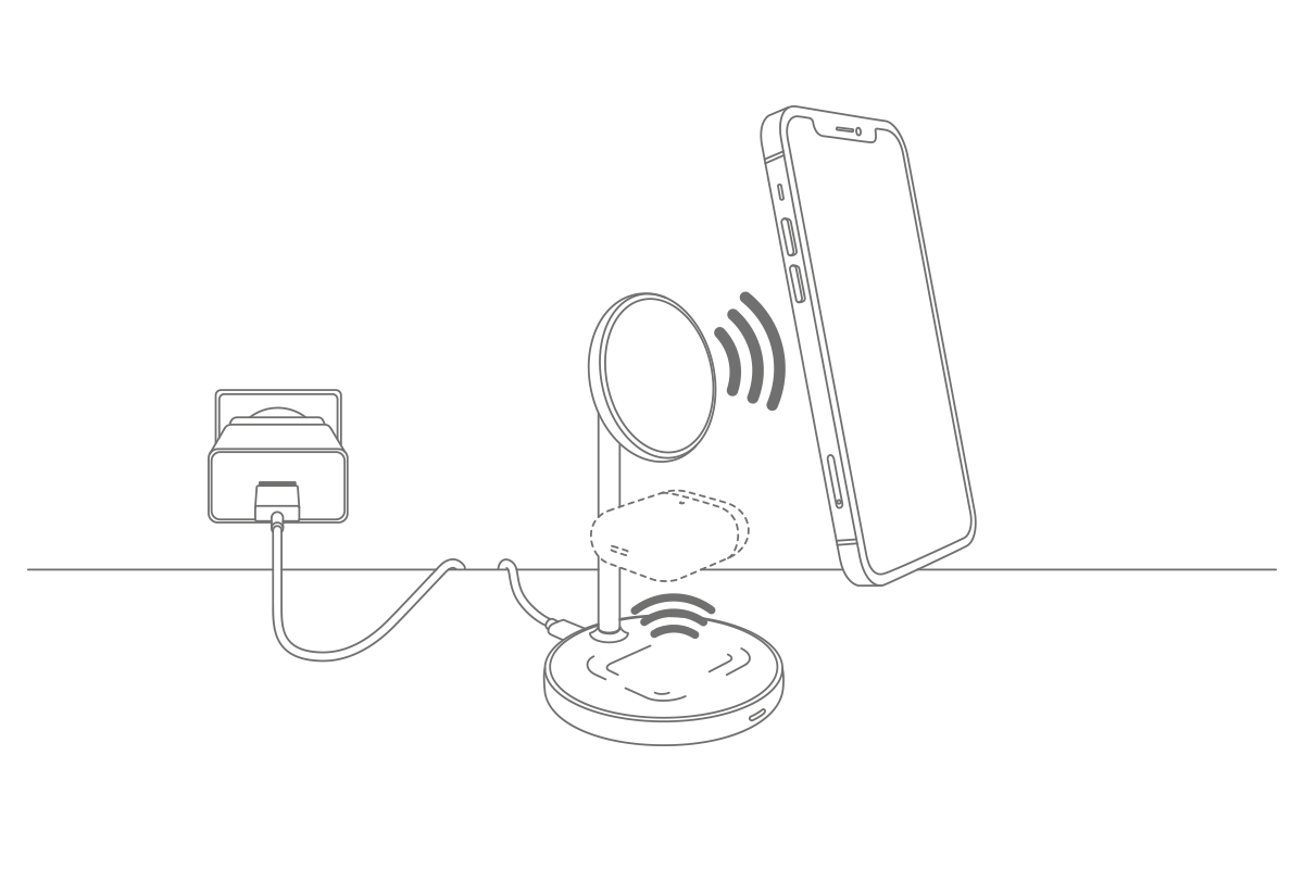 Epico Magnetic Wireless Charger 2in1 Black Magsafe - wireless charger