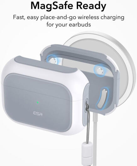ESR Orbit Hybrid Halo Lock Apple AirPods Pro 1/2 Case MagSafe White