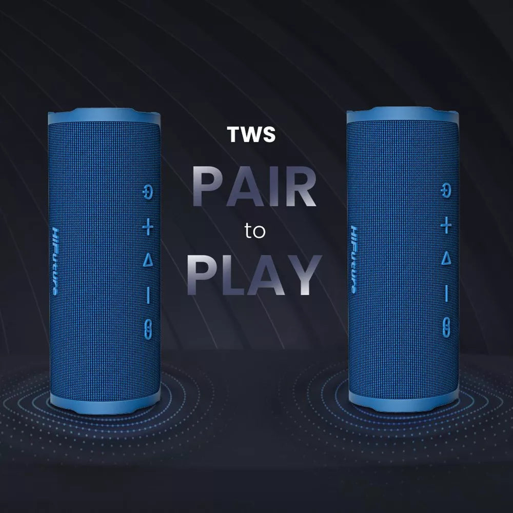 HiFuture - Ripple - 30W Waterproof Bluetooth Speaker - Blue