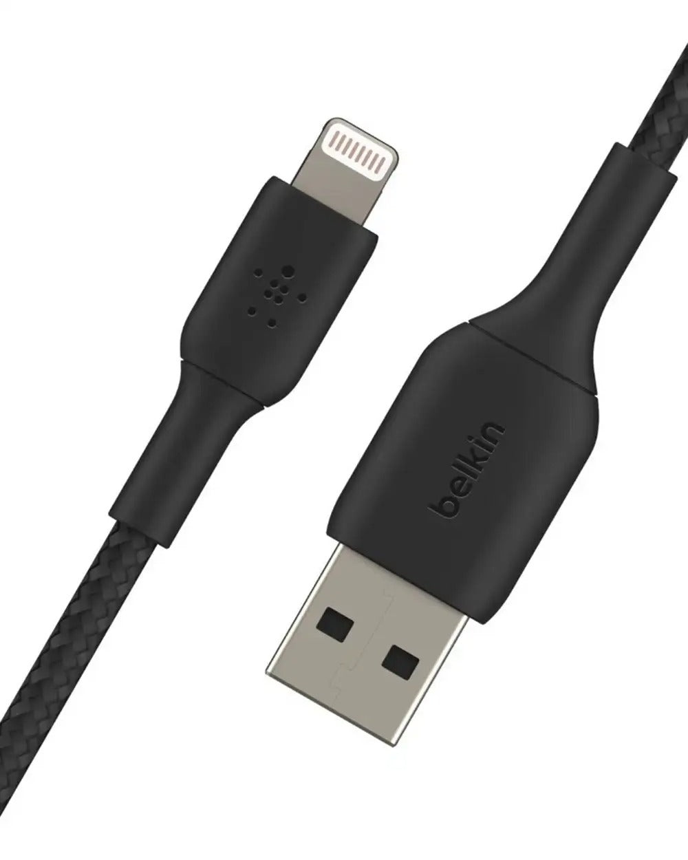 كابل Lightning مضفر USB-A من Belkin بطول 3 أمتار باللون الأسود