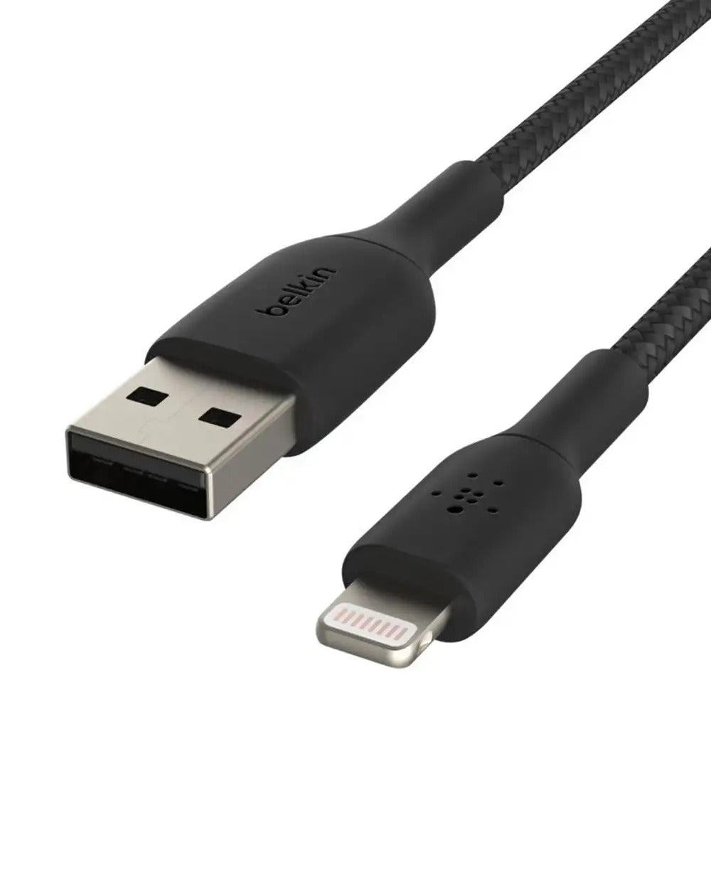 كابل Lightning مضفر USB-A من Belkin بطول 3 أمتار باللون الأسود