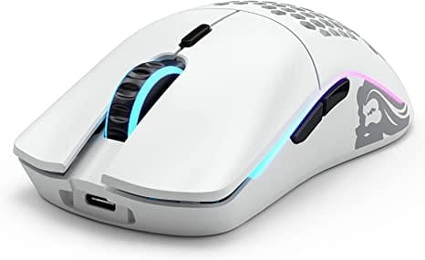 Glorious Gaming Mouse - Model O Minus RGB Wireless Mouse - 65 g Lightweight Gaming Wireless Mouse - Honeycomb Mouse (Matte White Mouse)