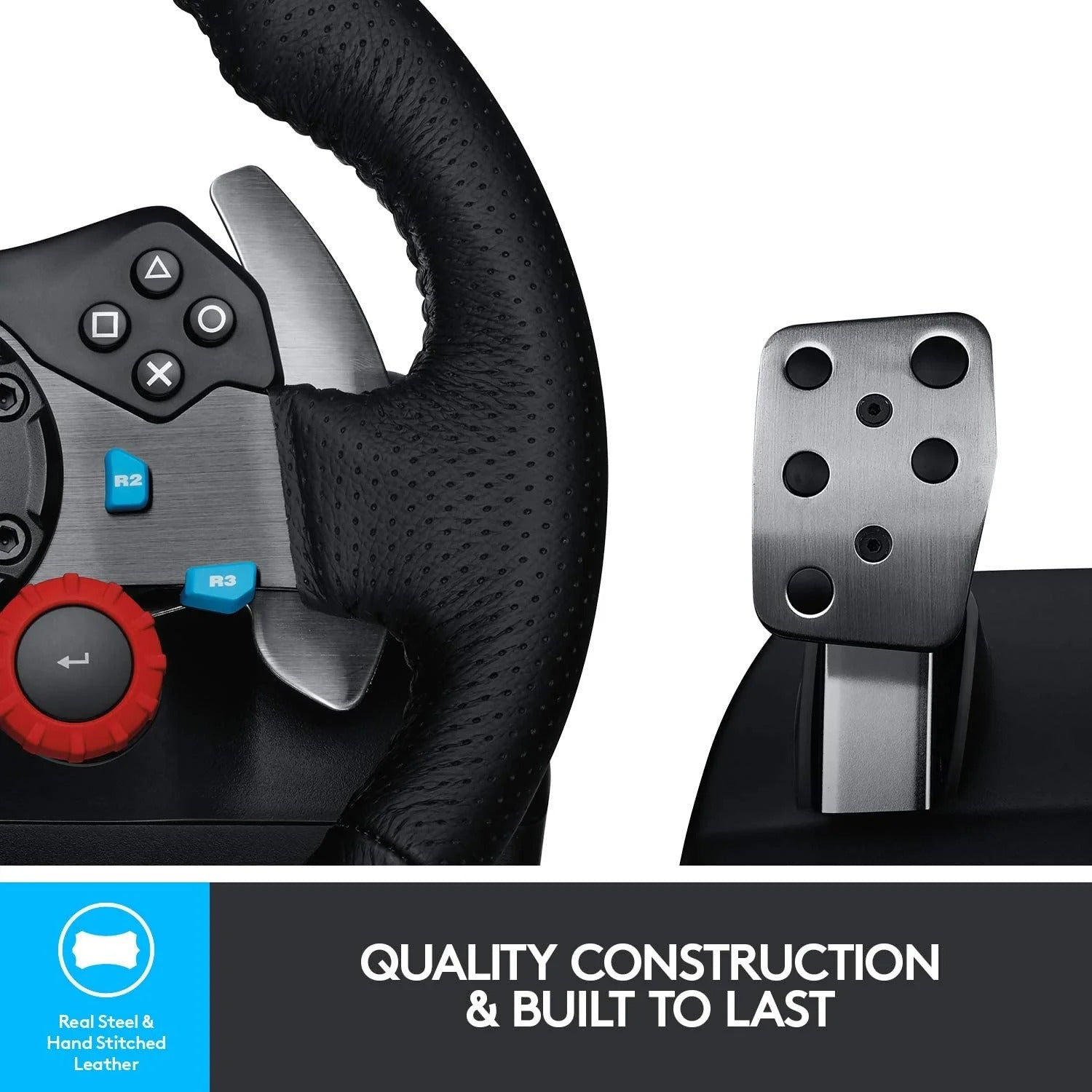 Logitech G29 Driving Force Racing Wheel and Floor Pedals for PS5, PS4, PC, Mac - Black