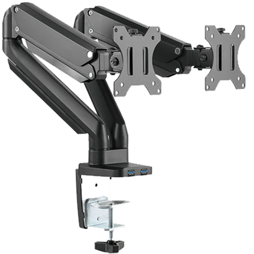Twisted Minds Premium Dual Monitor Aluminum Gas Spring Pole Mounted Monitor Arm