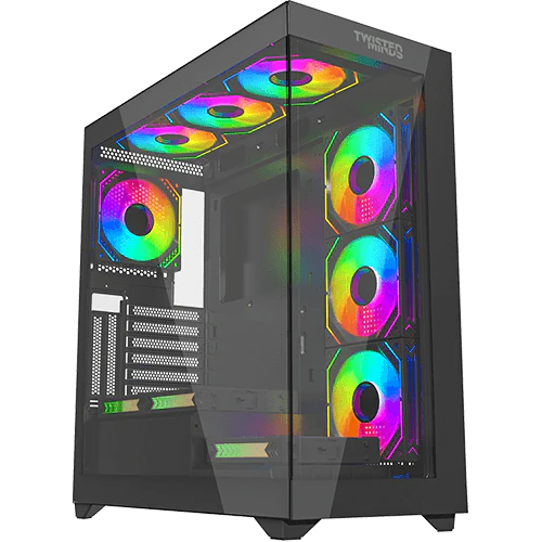 Twisted Minds Quantum 07 Fans Mid Tempered Glass Gaming Case Black