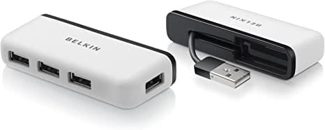 Belkin Travel 4-Port USB 2.0 Hub with Built-In Cable Management (White)