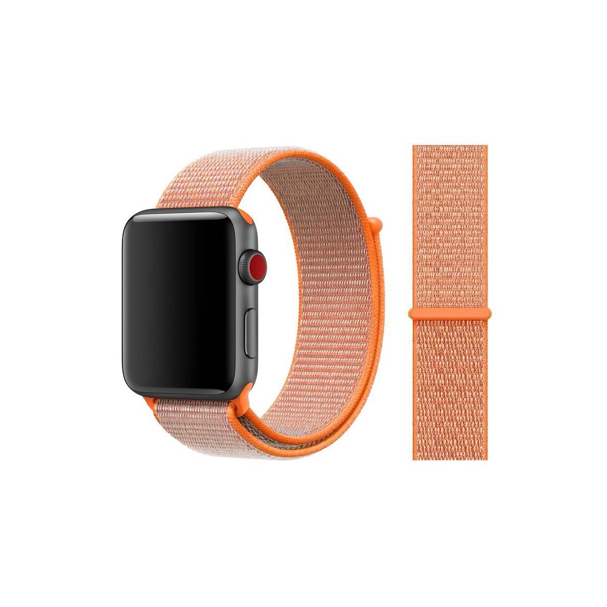 سوار رياضي بلون برتقالي حار من Apple Watch مقاس 42 مم متوافق مع Apple Watch مقاس 42/44/45 مم