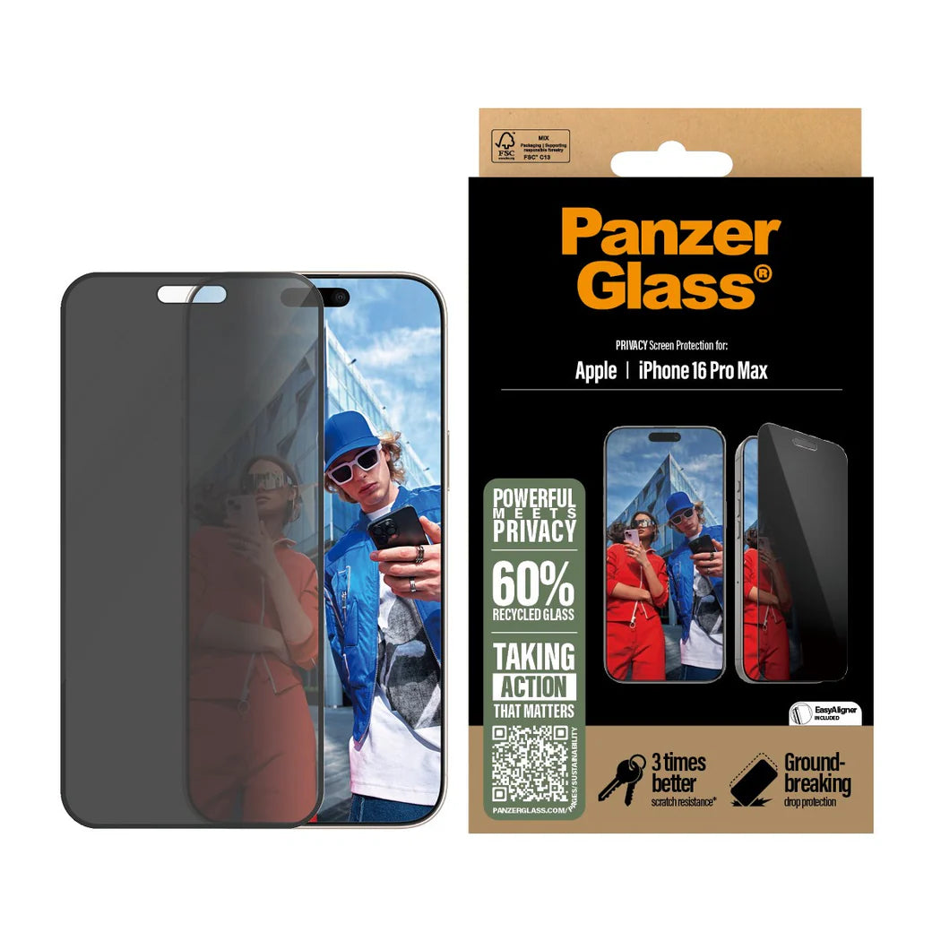 PanzerGlass Privacy screen protector for iPhone 16 Pro Max Ultra-Wide Fit