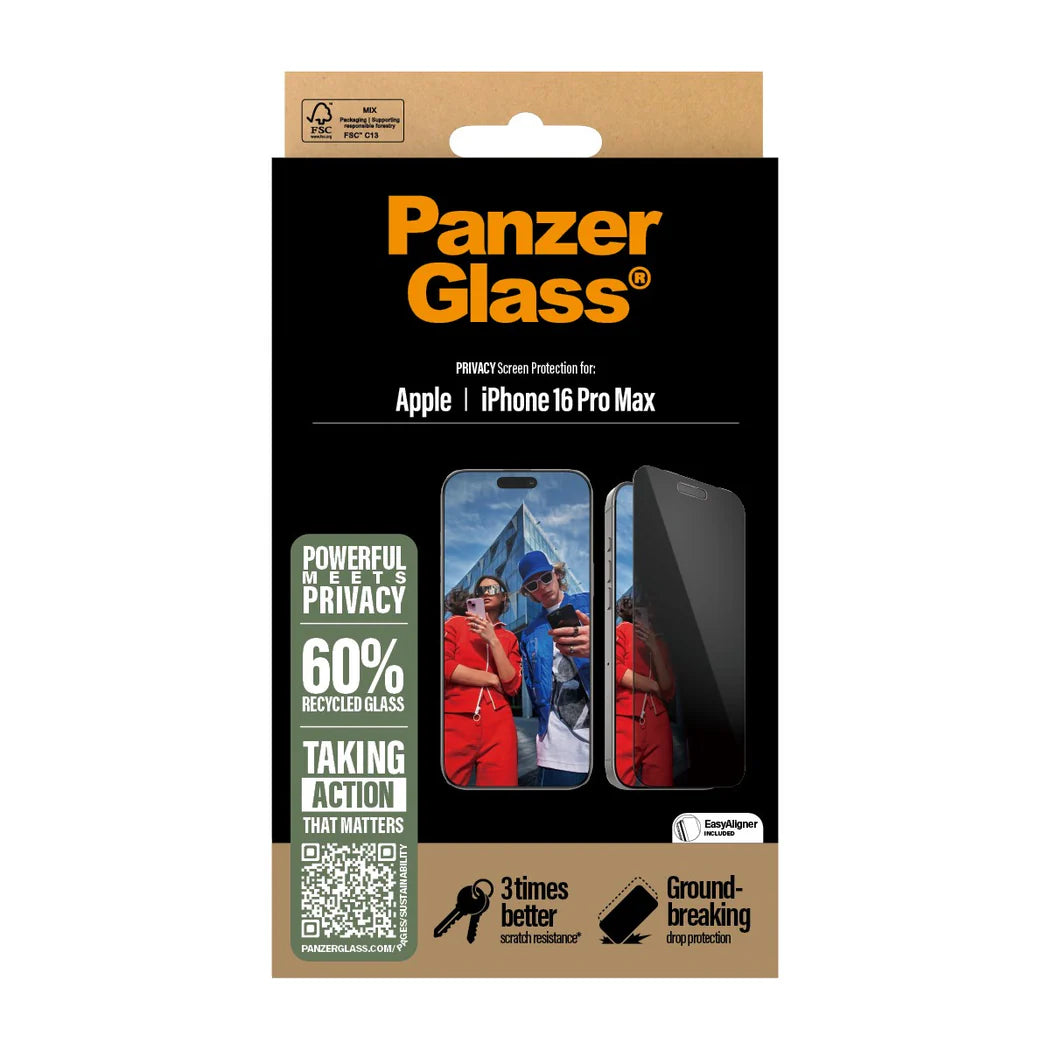 PanzerGlass Privacy screen protector for iPhone 16 Pro Max Ultra-Wide Fit