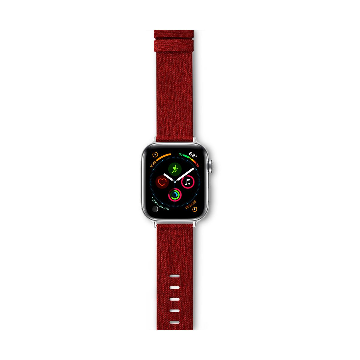 EPICO – Canvas strap - 44mm, red