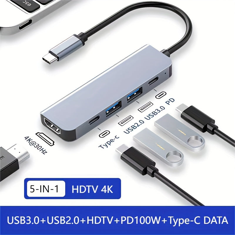 5in1 USB C Hub 4K 100W PD HighSpeed Data