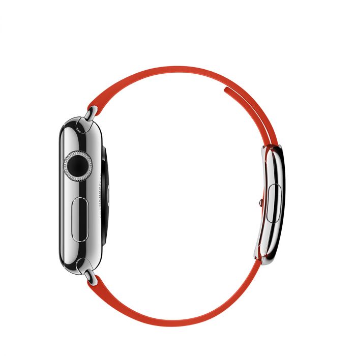 حزام ساعة Apple Watch مقاس 38/40/41 مم أحمر مع مشبك عصري صغير 