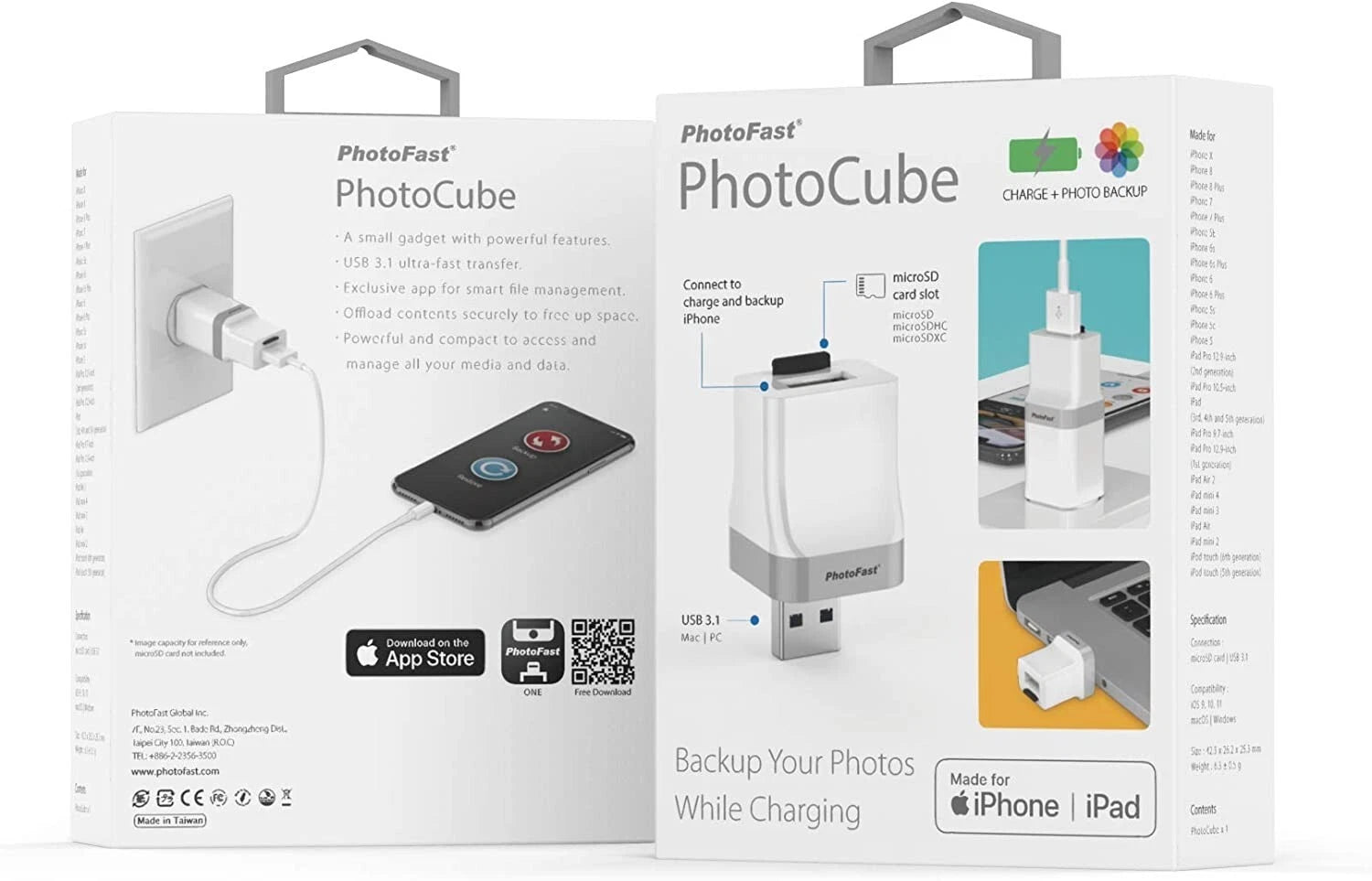 PhotoFast i-Flash Drive photocube – Micro SD card reader, Colour: White