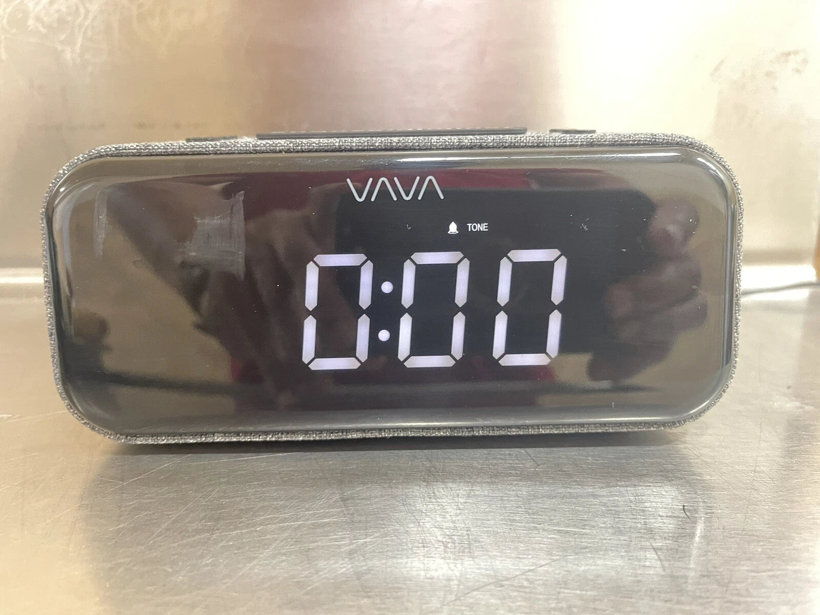 VAVA VOOM 27 5-in-1 Bluetooth Speaker, Wireless Charger, Dual Alarm E Clock, FM Radio Stereo Sound, Soft Fabric