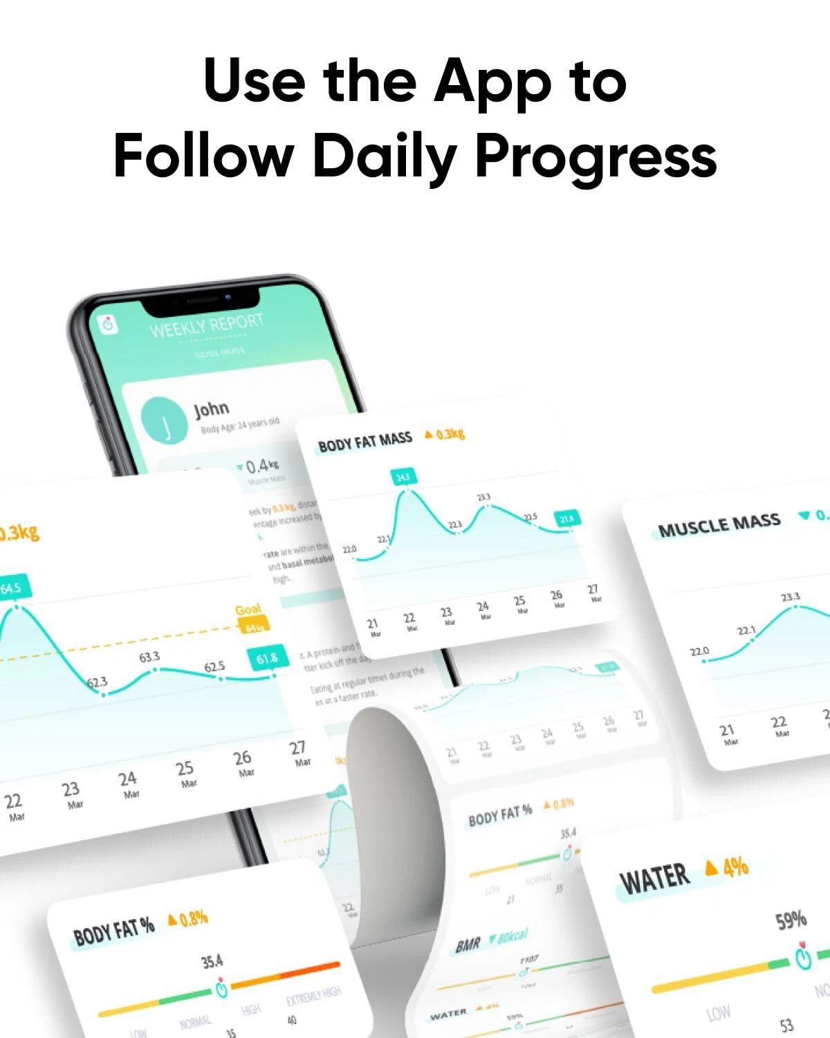 ميزان Eufy الذكي A1 الرقمي لقياس دهون الجسم بتقنية البلوتوث - 12 قياسًا