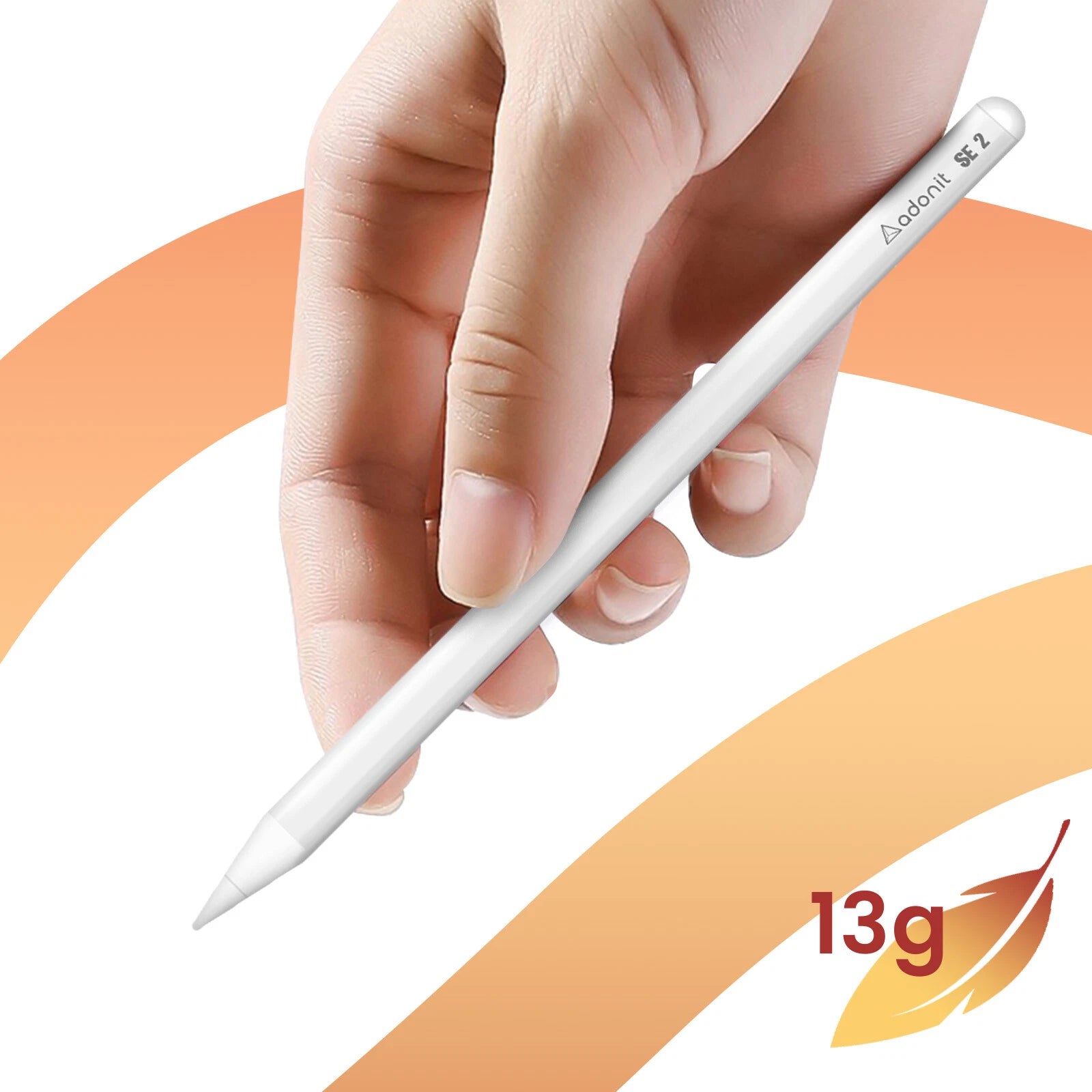 Adonit Magnetic Stylus for iPad Palm Reject Technology 10H Autonomy, White