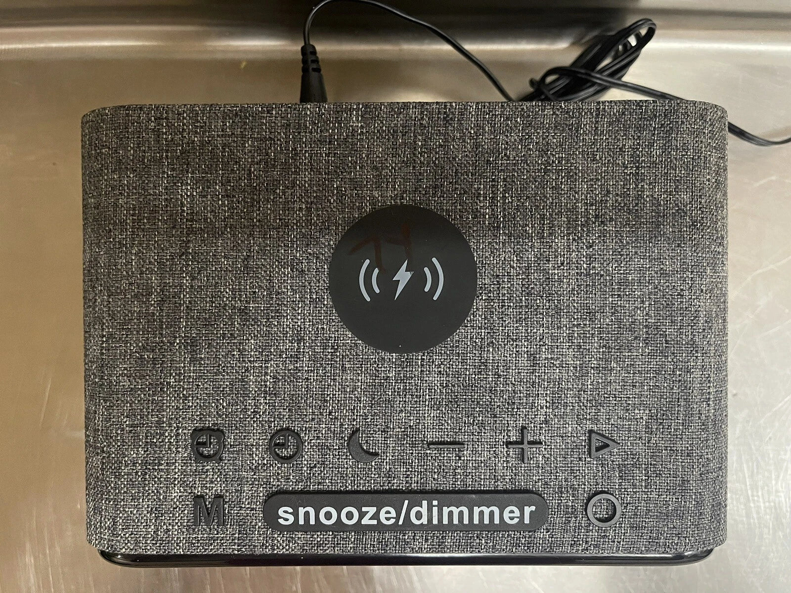 VAVA VOOM 27 5-in-1 Bluetooth Speaker, Wireless Charger, Dual Alarm E Clock, FM Radio Stereo Sound, Soft Fabric