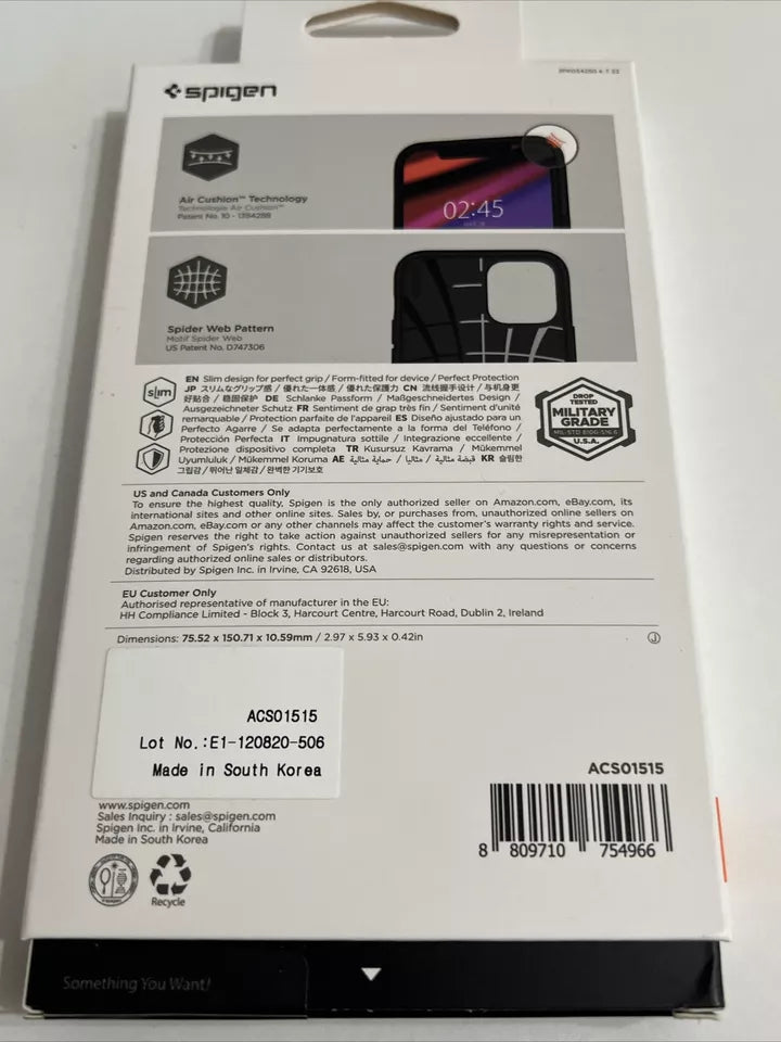 Spigen Core Armor Designed Case for iPhone 12/ 12 Pro - Matte Black