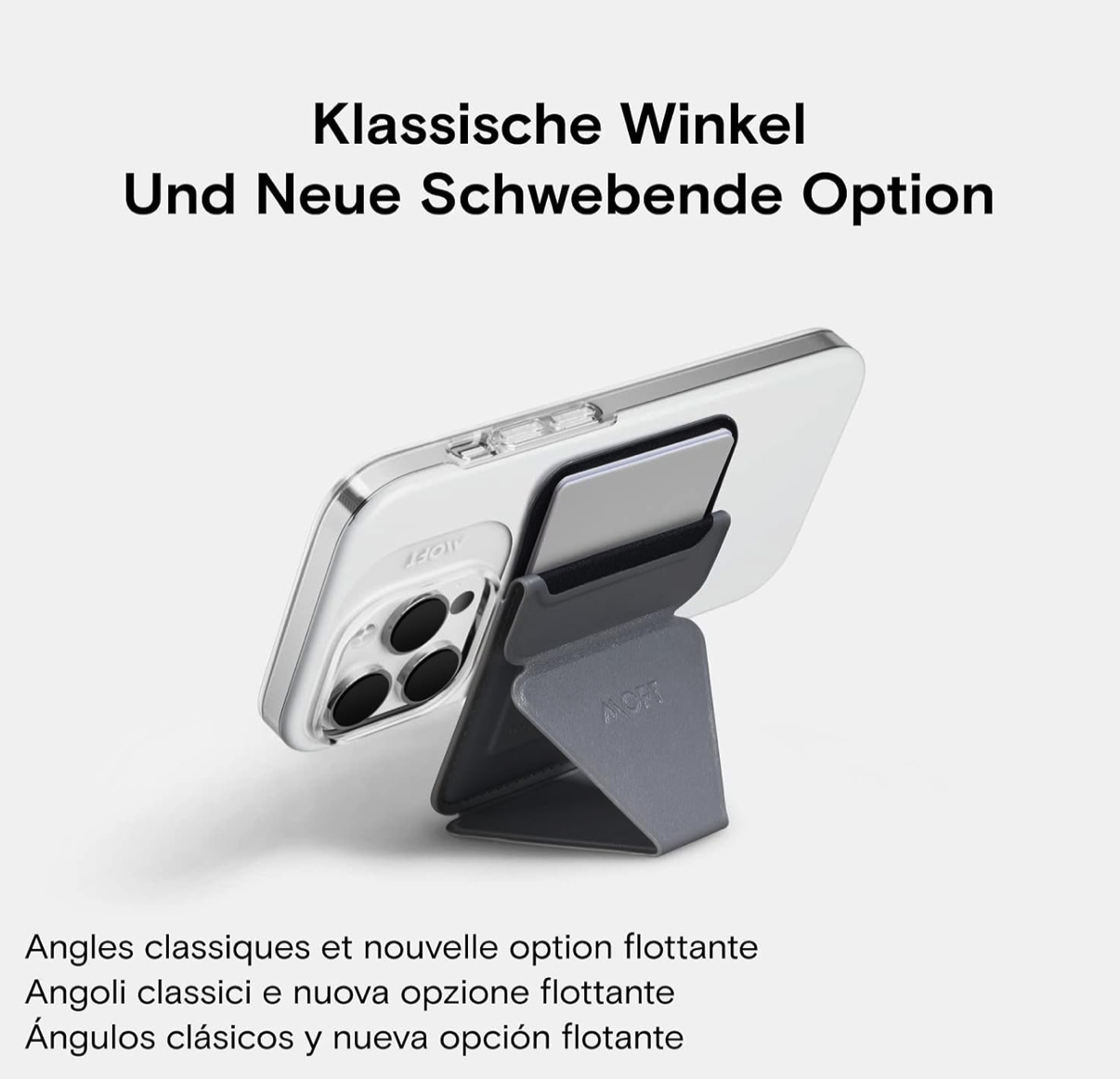 Moft Snap-On Phone Stand And Wallet Dark Grey
