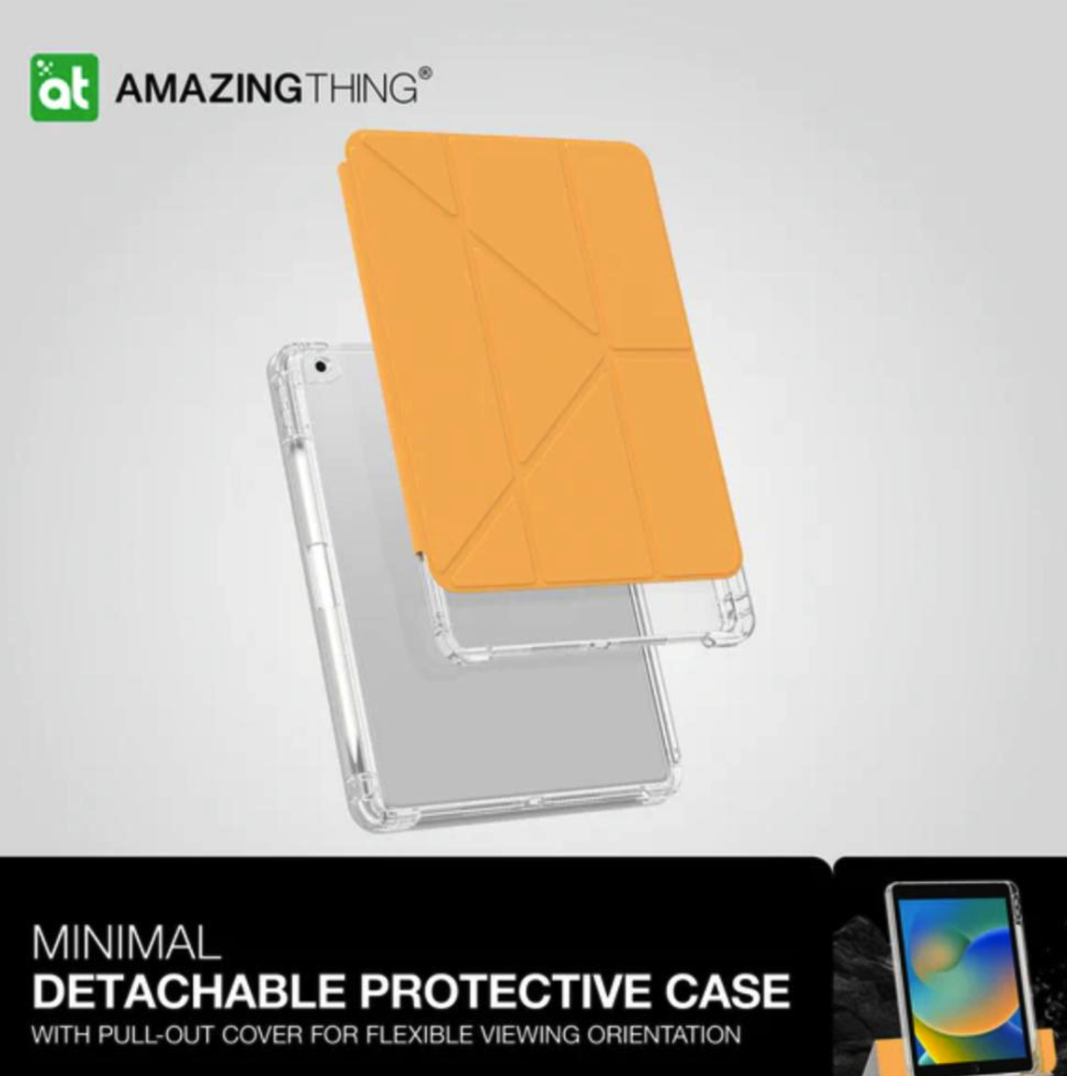 Amazing Thing Minimal Detachable Protective Case For Ipad Air 10.9'' 2024 Orange