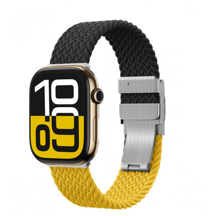 AMAZINGTHING BLEND WATCH BAND FOR APPLE WATCH BLACK YELLOW