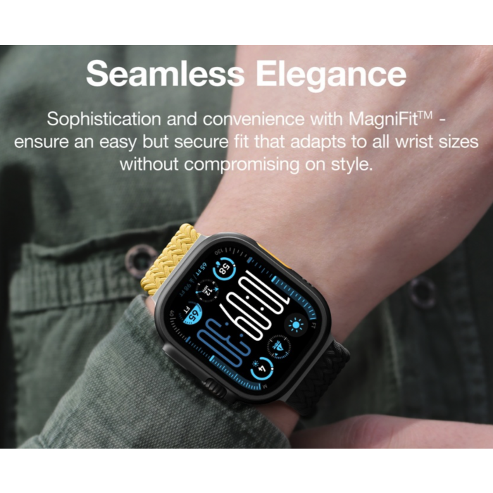 AMAZINGTHING BLEND WATCH BAND FOR APPLE WATCH BLACK YELLOW