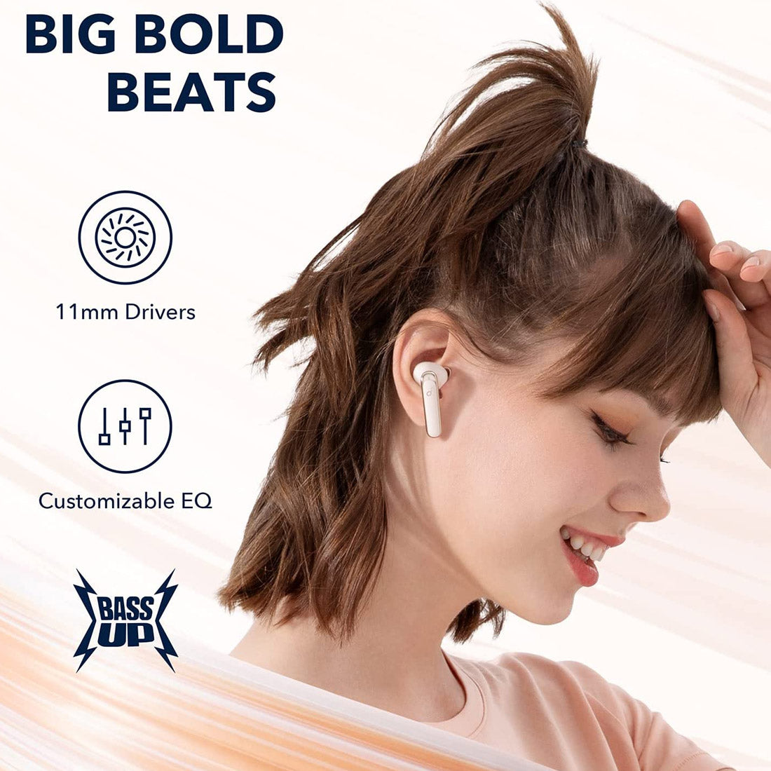 سماعات أذن Soundcore Life P3 بخاصية إلغاء الضوضاء - لون أبيض الشوفان
