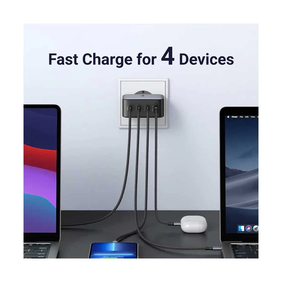 UGREEN Nexode 100W USB-C Wall Charger – 4 Ports (Black)