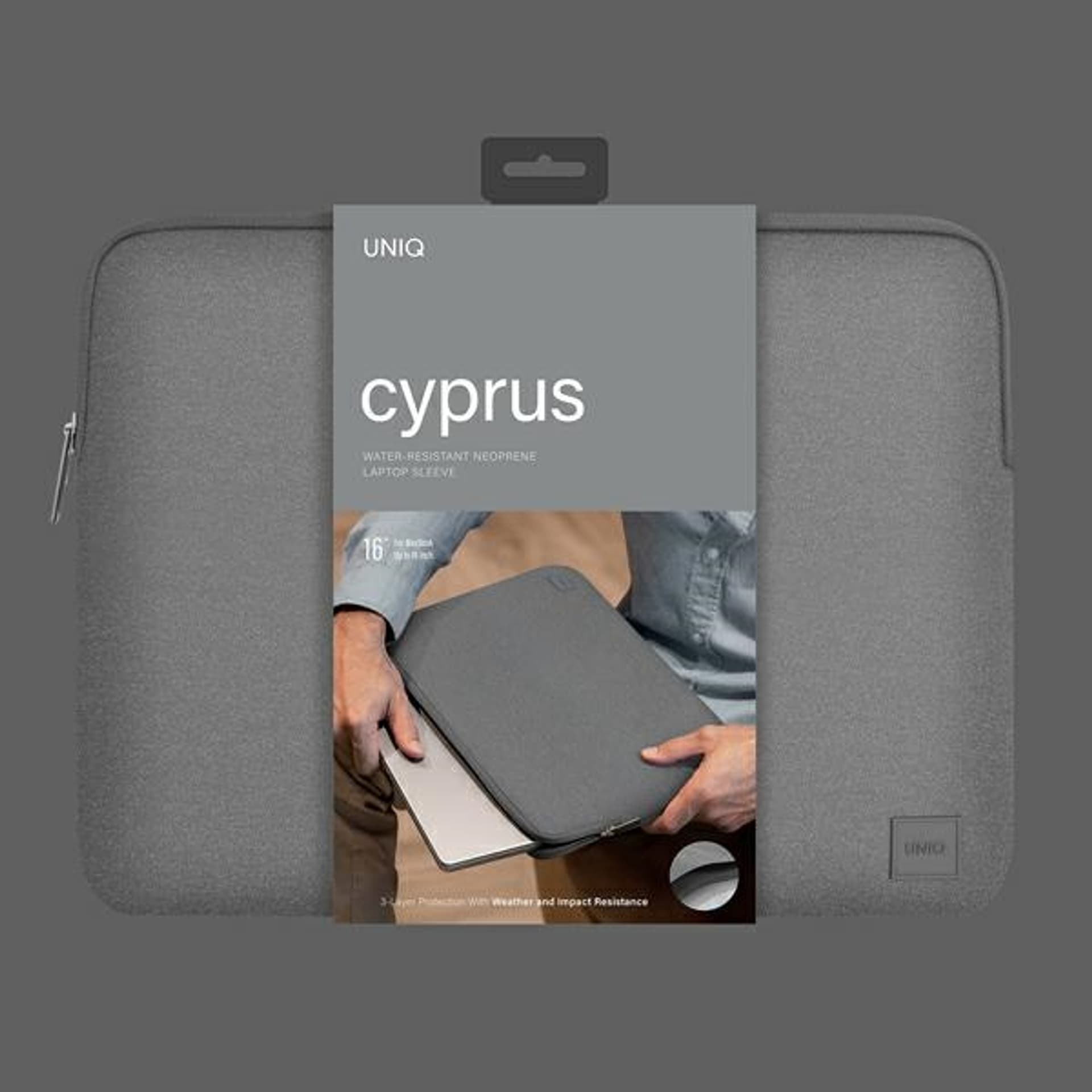 Uniq Cyprus Water-Resistant Neoprene Sleeve 16 Inch - Grey